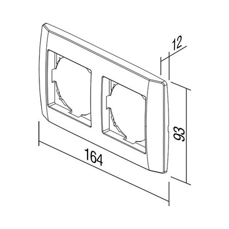 Rama decorativa dubla TEM, Logiq, 2 module, PVC, titan