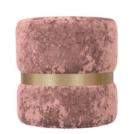 Taburet Ring, inel auriu, catifea roz E45, rotund, 38 x 38 x 40 cm