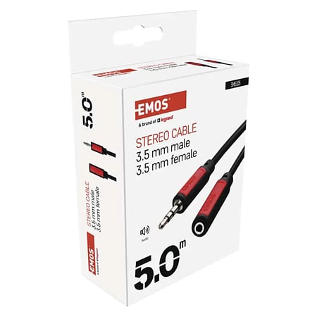 Cablu audio Jack stereo Emos, tata - mama 3.5 mm, 5 m