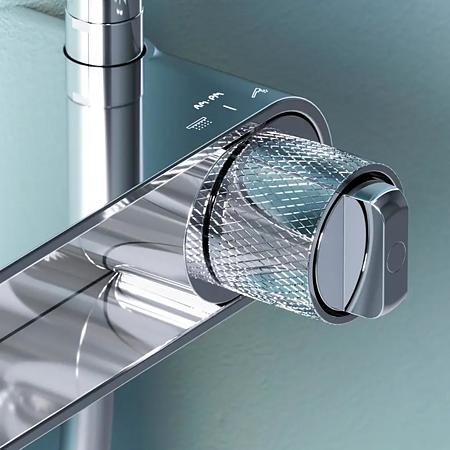 Coloana dus AM.PM X-Joy, bara reglabila, baterie cu polita, para de dus fixa, para de dus mobila cu 3 functii, furtun 175 cm, alama si plastic ABS