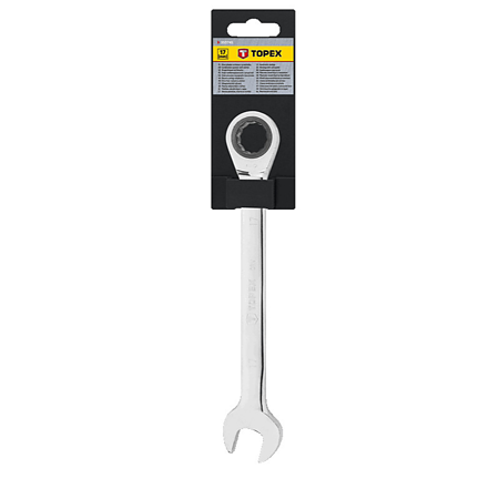 Cheie combinata fixa-inelara cu clichet, Topex, 17 mm, 225 mm