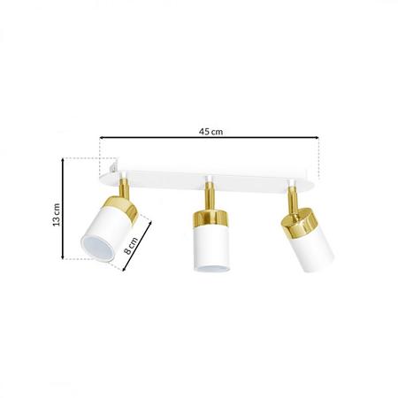 Spot Joker, 3 x GU10, metal, alb/auriu