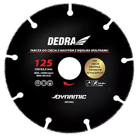 Disc taiere lemn/plastic Dedra HR1002, 125 x 22.5 mm