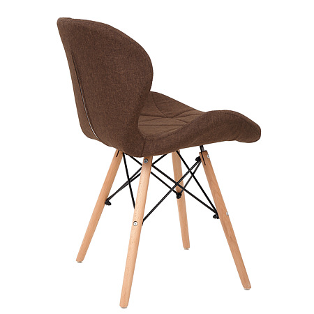 Scaun bucatarie/living Eliza, tapitat, textil, cadru de lemn, maro, max. 110 Kg, 73 x 47 cm