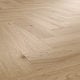 Pardoseala SPC 4,5 mm Afirmax Legnar Herringbone stejar Arvada, impermeabila, nuanta medie, clasa de trafic 33, sistem imbinare clic 5Gi, montaj herringbone placi A si B, 592 x 148 mm