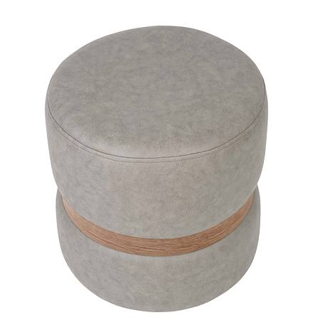 Taburet Ring, inel stejar, stofa crem M601, rotund, 38 x 38 x 40 cm