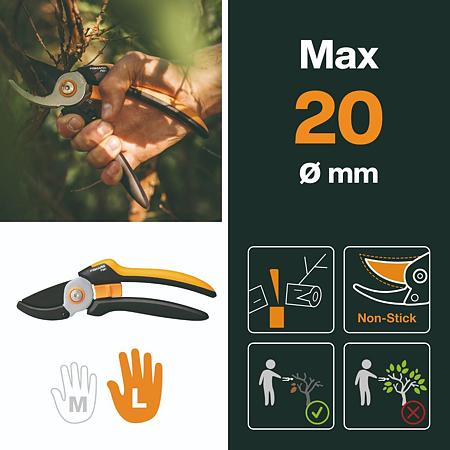 Foarfeca nicovala gradinarit Fiskars Solid P361, manere ergonomice, lungime 20.5 cm, galben-negru 