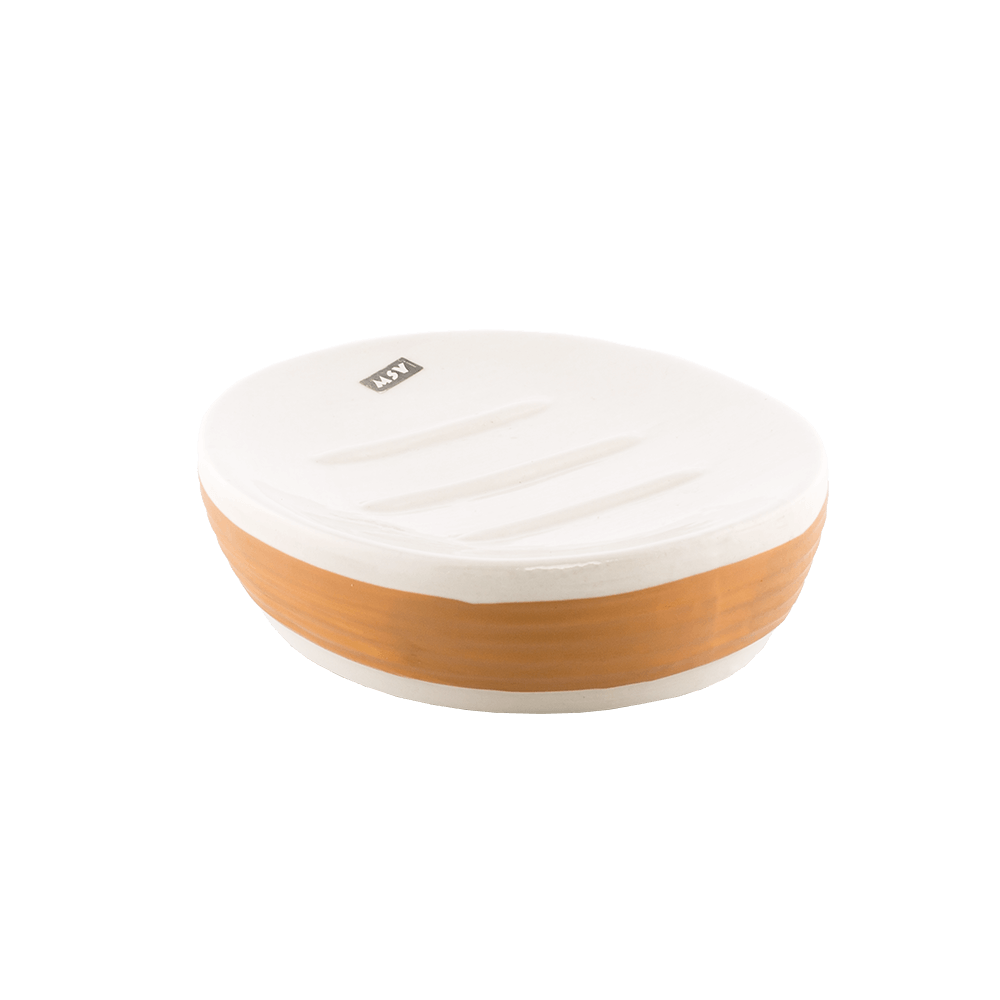 Savoniera MSV Moorea, ceramica, alb-bej, 12.5 x 9 x 3.5 cm 12.5