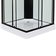 Cabina de dus Sanotechnik Mono Black 2, patrata, sticla 5 mm, Easy-Clean, profile aluminiu negre mate, hidromasaj, 100 x 100 x 215 cm