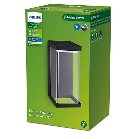 Aplica exterior Philips Kyrie, 12 W, aluminiu, negru, IP44