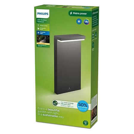 Stalp de iluminat Philips Bustan, 3.8 W, antracit, inaltime 40 cm