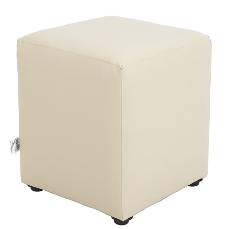 Taburet Cube, tapiterie piele ecologica, crem IP21834, 45x37x37 cm