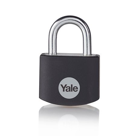 Lacat din aluminiu, Yale Standard Protection, negru, l 25mm, 3 chei