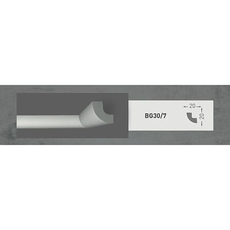 Bagheta decorativa Saarpor, alb, polistiren extrudat, 2m