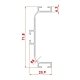 Profil Gola U orizontal, aluminiu, negru, 4 m