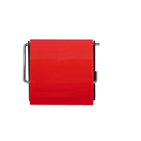 Suport hartie igienica MSV, plastic-metal, rosu, 13 x 15 x 11,5 cm