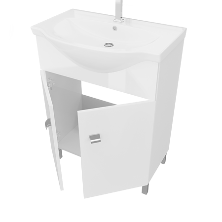 Baza cu lavoar Savini Due, MDF-PAL, alb, 65 x 45.5 x 88.5 cm