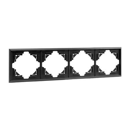 Rama de aparataj Legrand New Suno, 4 module, PVC, negru