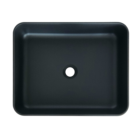 Lavoar dreptunghiular SanDonna Niva, compozit granit, negru, 50 x 40 x 13 cm