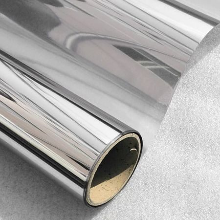 Folie autocolanta tip oglinda pentru protectie solara, argintiu, latime 50 cm
