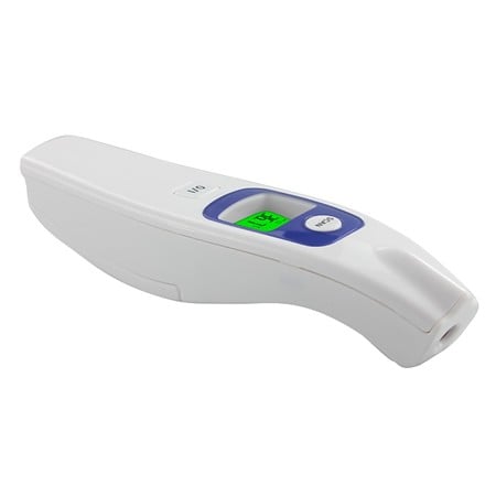 Termometru digital FR850, tehnologie infrarosu non-contact, functie alarma in caz de febra, alimentare baterii, 30 de memorii