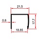 Profil din aluminiu tip U, auri, 3 m