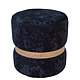 Taburet Ring, inel stejar, catifea albastru E29, rotund, 38 x 38 x 40 cm
