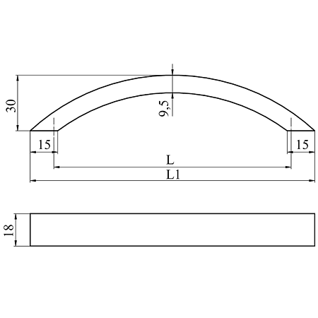 Maner din aluminiu AA667 96 mm, nichel periat