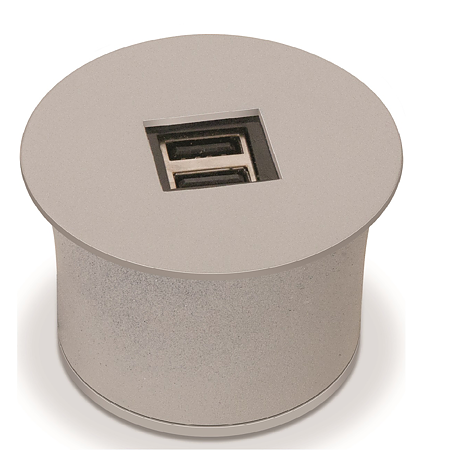 Priza USB rotunda Mirach, gri