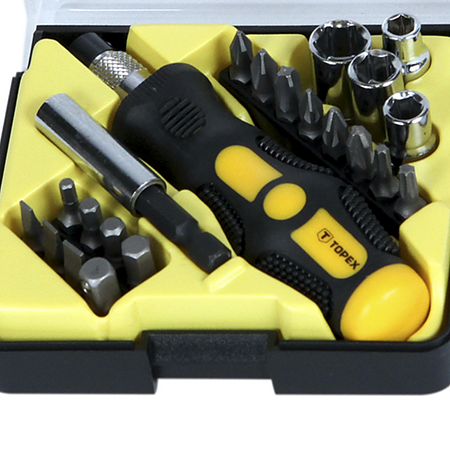 Set capete surubelnite si tubulare SL+22 accesorii, Topex