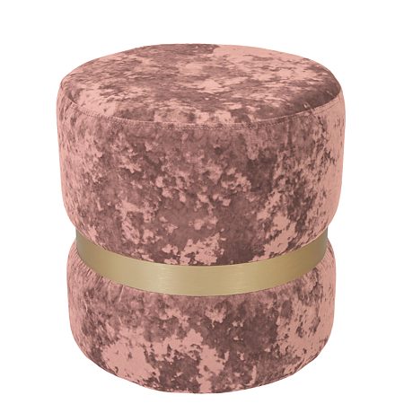 Taburet Ring, inel auriu, catifea roz E45, rotund, 38 x 38 x 40 cm
