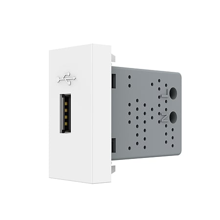 Modul priza USB Tip A Livolo VL-FCUS-1WP, policarbonat, alb