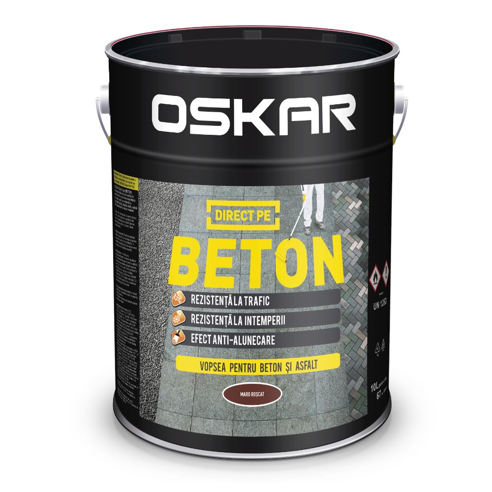 Email Oskar direct pe beton, maro roscat, interior/exterior, 10 l