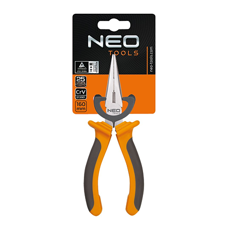 Cleste cu varf lung plat Neo, 160 mm Cleste cu varf lung plat Neo, 160 mm