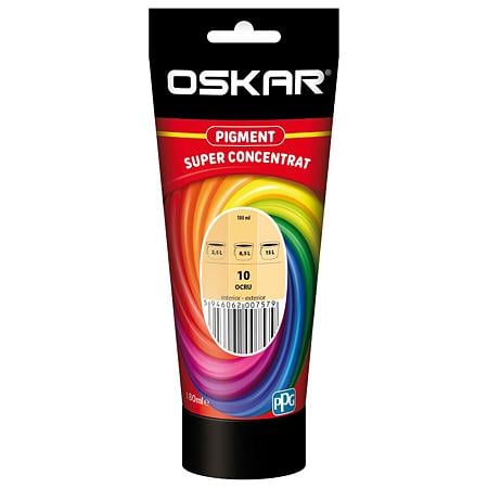 Pigment super concentrat Oskar, interior, pentru vopsea lavabila, ocru, 180 ml
