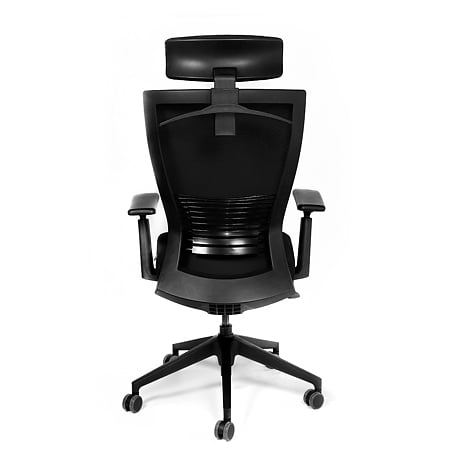 Scaun birou managerial negru Kronsit Bergamo, tapiterie textila, rotativ, reglabil pe inaltime, 59 x 50 x 138 cm