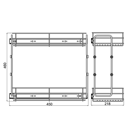 Cos Teko, otel gri, sistem soft-close, 220 x 450 x 460 mm Cos Teko, otel gri, sistem soft-close, 220 x 450 x 460 mm