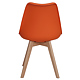 Scaun bucatarie tapitat portocaliu Depozitul de scaune Celia, piele ecologica, cadru lemn, max. 110 kg, 48.5 x 50 x 82.5 cm