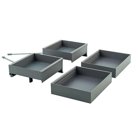 Set 4 cosuri Fly Box, antracit, 45 mm 
