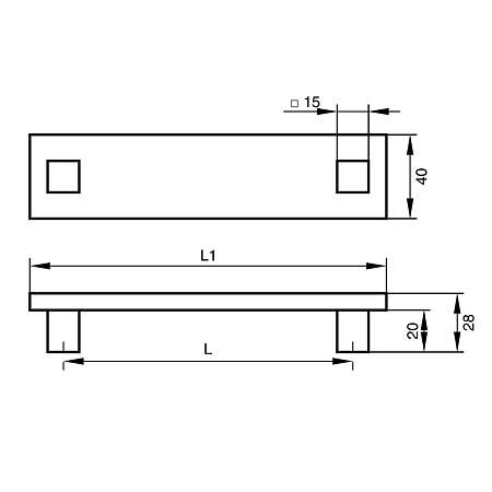 Maner din sticla FZ8007B, terminatii mat-crom, M4, 128 mm