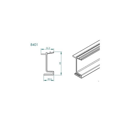 Profil Gola PLS 8401, orizontal/vertical, bronz, 3 m