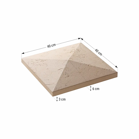 Capac stalp gard Roma, marmura antichizata, 400 x 400 x 60 mm