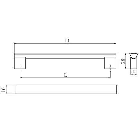 Maner AA627 320 mm, aluminiu mat