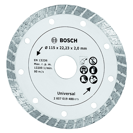 Disc diamantat debitare beton/ceramica Bosch Universal Turbo, 115 x 22.3 x 2 mm Disc diamantat debitare beton/ceramica Bosch Universal Turbo, 115 x 22.3 x 2 mm