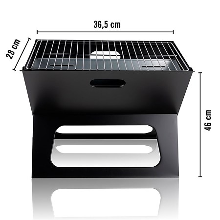 Gratar portabil si pliabil BBQ Collection, otel inoxidabil, 46 x 28 x 36.5 cm 