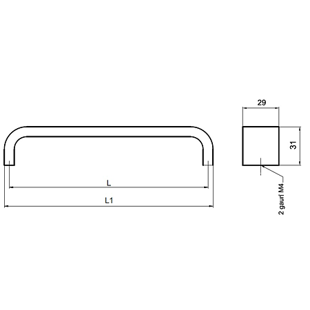 Maner FA23029/23666 224 mm, aluminiu mat
