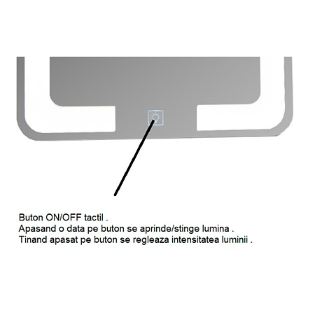 Oglinda de baie Badenmob MD1, cu iluminare LED, 60 x 80 cm