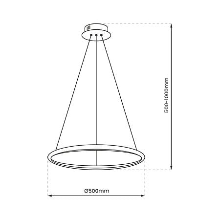 Lustra led ROTONDA, 27 W, metal/plastic, negru