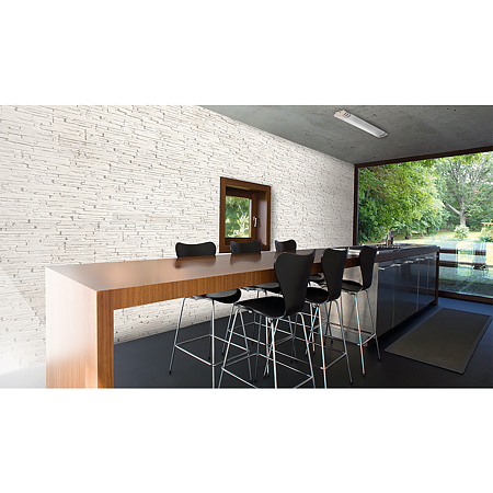 Piatra decorativa Modulo Oslo White interior, alb, 32,5 x 7,5 cm