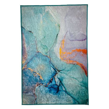 Covor modern Stone, poliester, bleu, 60 x 90 cm